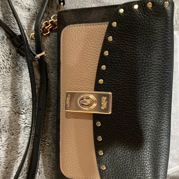 Coach lane colorblock and rivets exotic snakeskin crossbody bag